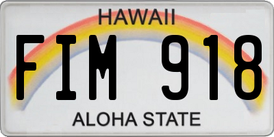HI license plate FIM918