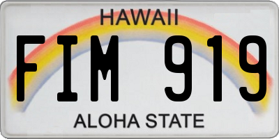 HI license plate FIM919