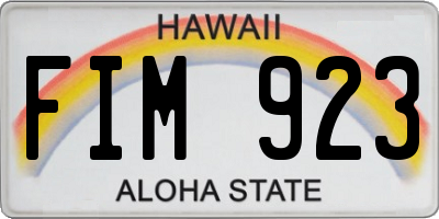 HI license plate FIM923