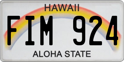 HI license plate FIM924