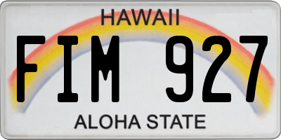 HI license plate FIM927