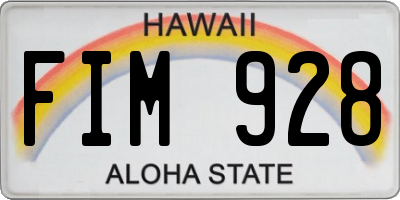 HI license plate FIM928