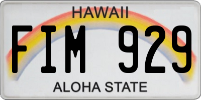 HI license plate FIM929