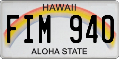 HI license plate FIM940