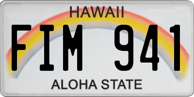 HI license plate FIM941