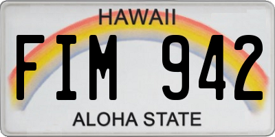 HI license plate FIM942