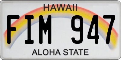 HI license plate FIM947