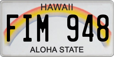 HI license plate FIM948