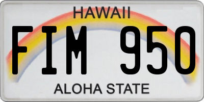 HI license plate FIM950