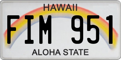HI license plate FIM951