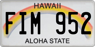 HI license plate FIM952