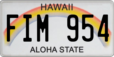 HI license plate FIM954