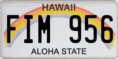 HI license plate FIM956