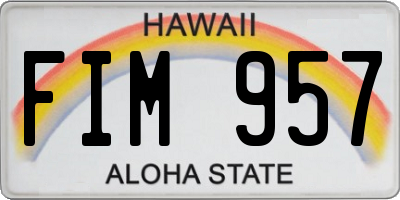 HI license plate FIM957