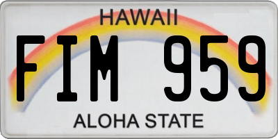 HI license plate FIM959