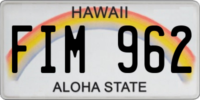 HI license plate FIM962