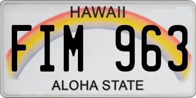 HI license plate FIM963