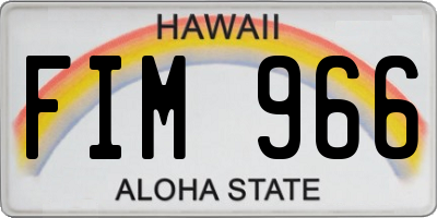 HI license plate FIM966