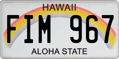 HI license plate FIM967