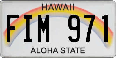 HI license plate FIM971