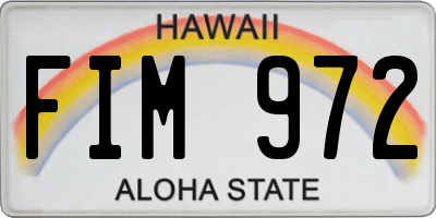 HI license plate FIM972