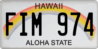 HI license plate FIM974