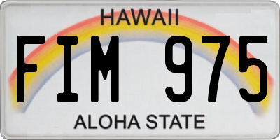 HI license plate FIM975