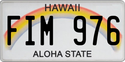 HI license plate FIM976