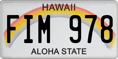 HI license plate FIM978