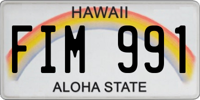 HI license plate FIM991