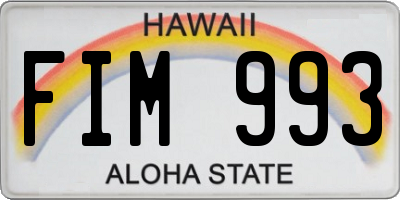HI license plate FIM993