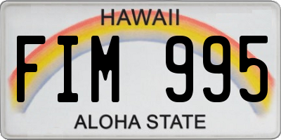 HI license plate FIM995