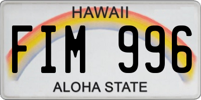 HI license plate FIM996