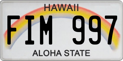 HI license plate FIM997