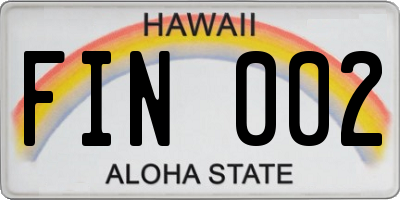 HI license plate FIN002