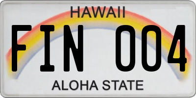 HI license plate FIN004