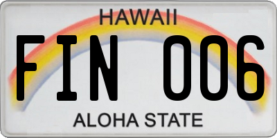 HI license plate FIN006