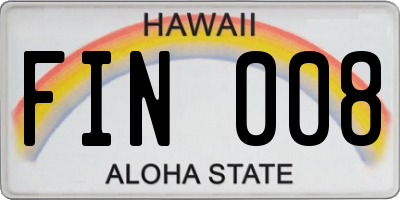 HI license plate FIN008