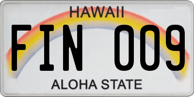 HI license plate FIN009