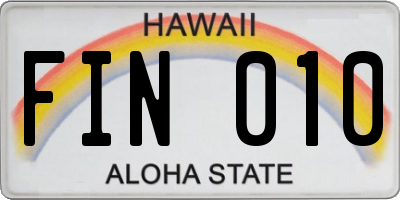 HI license plate FIN010