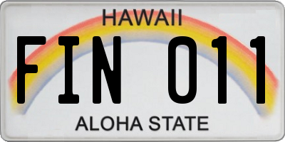 HI license plate FIN011