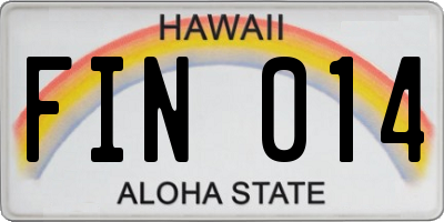 HI license plate FIN014