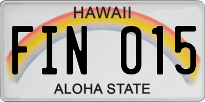 HI license plate FIN015