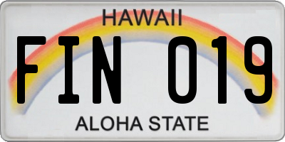 HI license plate FIN019