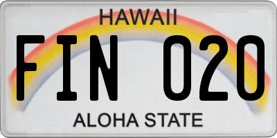 HI license plate FIN020