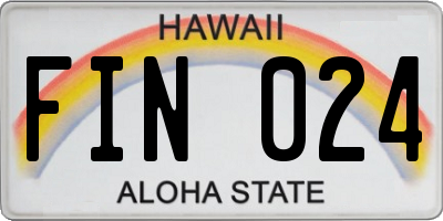 HI license plate FIN024