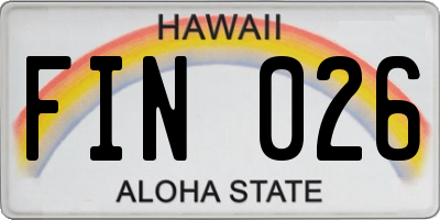 HI license plate FIN026