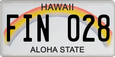 HI license plate FIN028