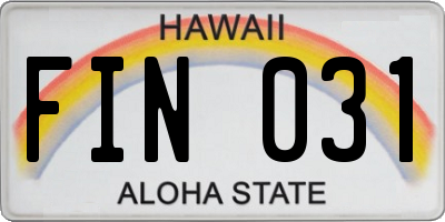 HI license plate FIN031