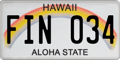 HI license plate FIN034